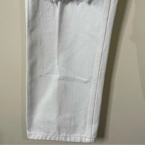 RE/DONE White Distressed 90's High Rise Loose Jeans in White With Rips Size 24 - Picture 10 of 10